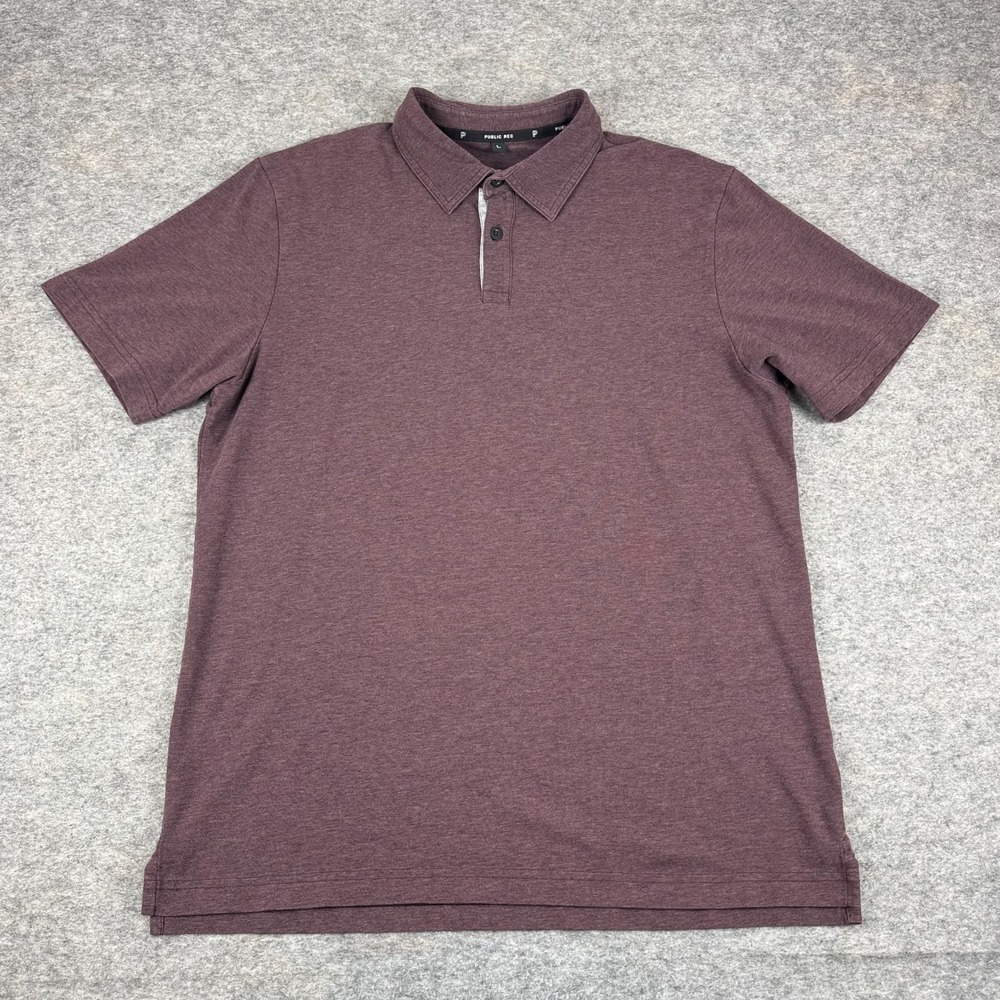 Public Rec Polo Shirt Pima Cotton Stretch Burgundy Mens Large L